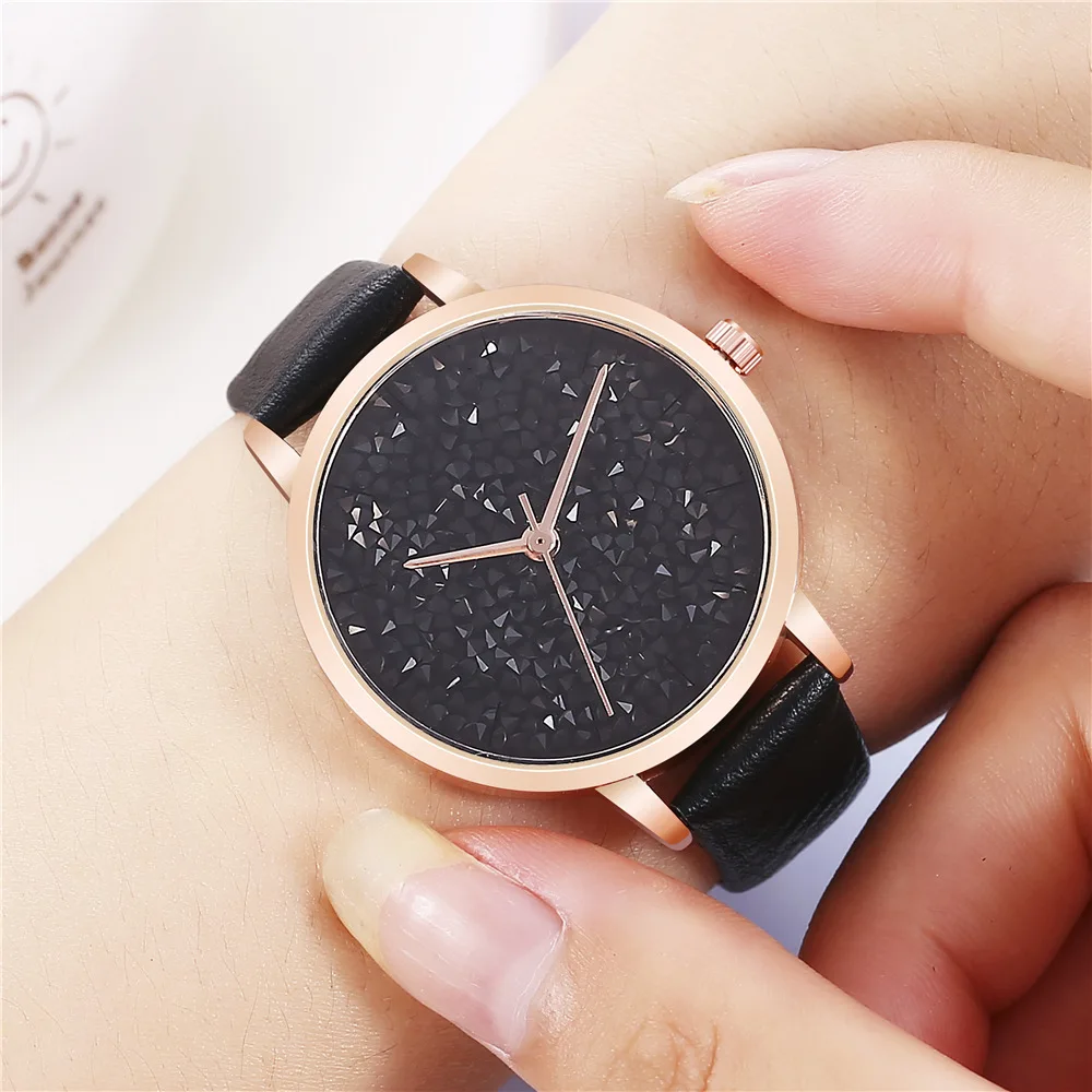 

Popular Women Starry sky Casual Watch ladies Leather Luxury dress Watch Woman Sport Quartz Wristwatch simple female Clock Hours