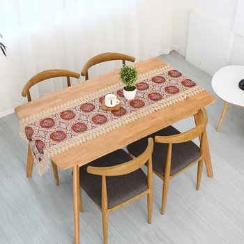 

Nordic Wedding Decorative Crochet Embroidered Table Flag Party Banquet Table Cover Lace Flower Table Runner for Home Decor