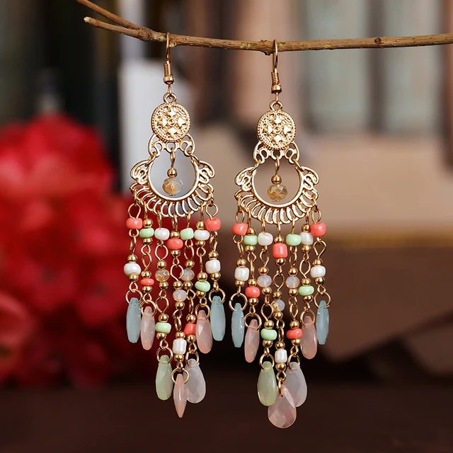 Alina Sky Tassel Earrings