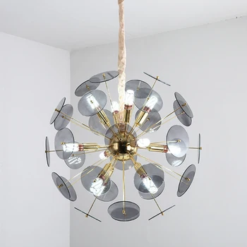 

Modern glass Chandelier Lighting Fixture Dia 60cm Luxury white gray Round Shape Lustre living room restaurant Cafe Hanging Lamps