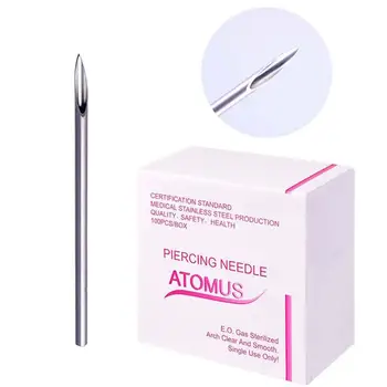 

100pcs Sterilized Piercing Needles Disposable Body Mouth Piercing Needles For Piercing Tattoo Needles 12G 14G 16G 18G 20G