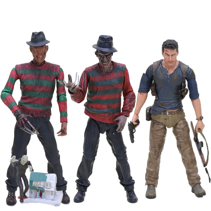 

NECA 15-17cm a Nightmare on Elm Street Freddy Krueger Freddy's Uncharted 4 A thief's end NATHAN DRAKE PVC Figure Toys