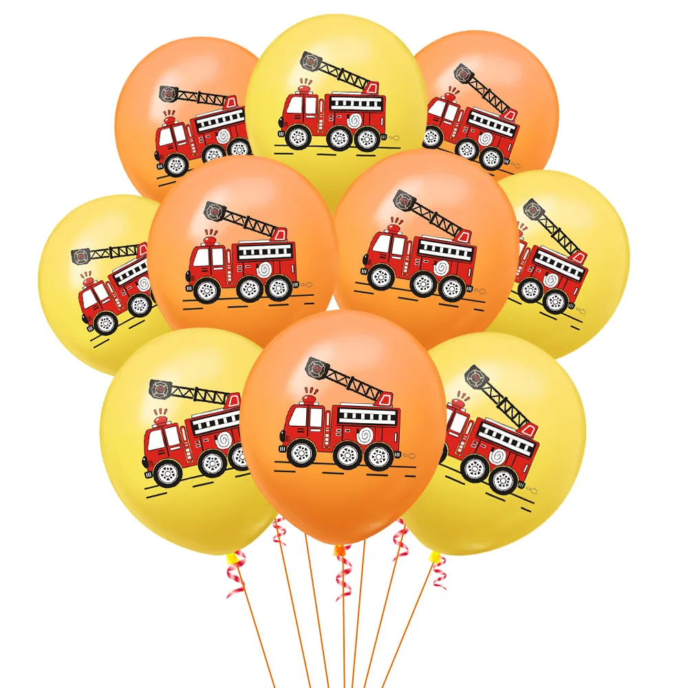 NEW 10pcs Fireman Party Balloons Boy Birthday Decoration for Kids Firefighter Baby Shower | Дом и сад