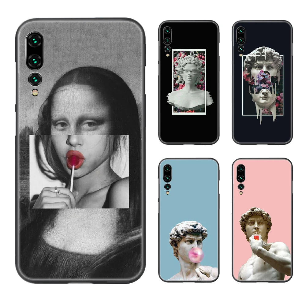 Чехол для телефона с изображением статуи Моны Лизы Медузы Давида Huawei P8 P9 P10 P20 P30 P40
