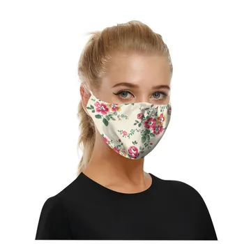 

Flower Print Masks 1PC Mask With Mask Gasket Face Mask Filter Washable Reusable face mask fashion Ear hook mascarillas Mask