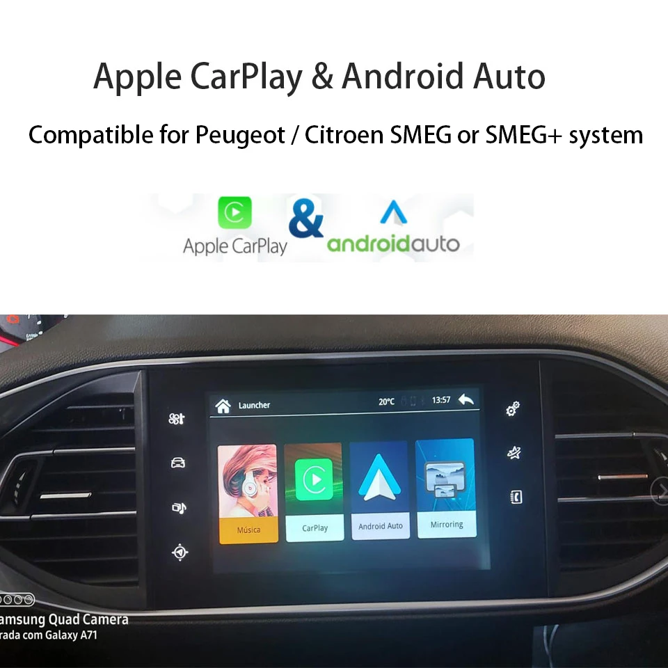 Wireless Apple CarPlay For Peugeot 208 2008 308 508 SMEG / SMEG+ System Car Play Android Auto Mirror Reverse Camera Interface |
