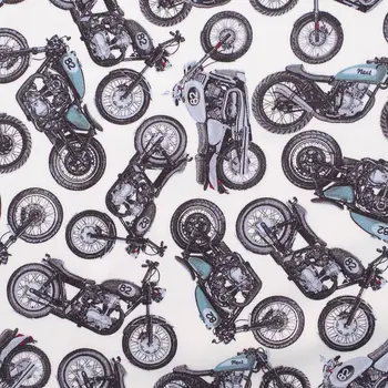 

1 yard Cotton Poplin Fabric - motocycle (width=140cm)