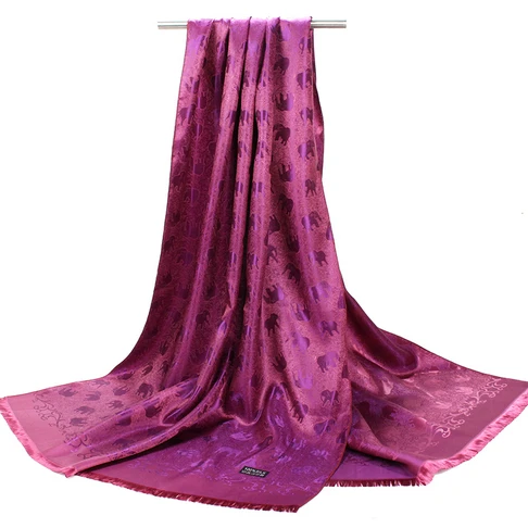 O CHUANG шелковый шарф женский роскошный бренд мультяшный слон длинные шали и палантины пашмины шарфы платок soie 180*70 см - Цвет: A19
