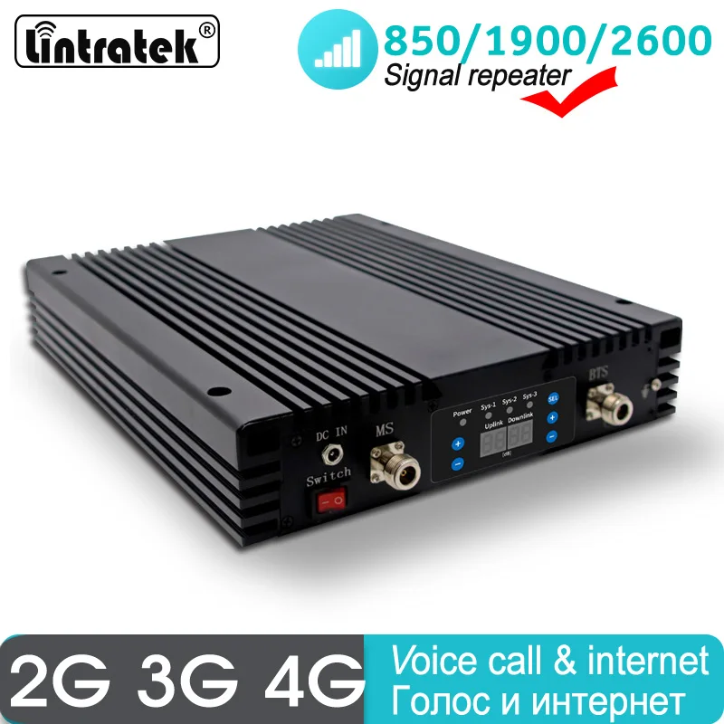 Повторитель мобильного сигнала Lintratek 850 МГц 70 дБ 1900 2600 GSM/CDMA усилитель MGC 23 дБм