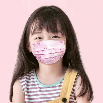 

50pcs Disposable Children's Mask Cartoon Car Kitty Pattern Print Anti-fog Mouth Masks 3 Layer Spunlace Anti-pollen Dust Mask