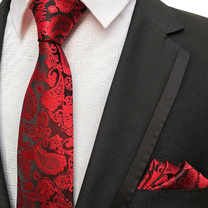 

A Variety of Styles Purple Tie Hanky Set for Man Paisley Pattern Accessories Formal Wedding Gifts Male Necktie Handkerchief Suit