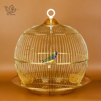 

Round Xuanfeng tiger skin wenniao peony Pearl Metal cage Decorated ornamental cage small size breeding parrot cage bird house