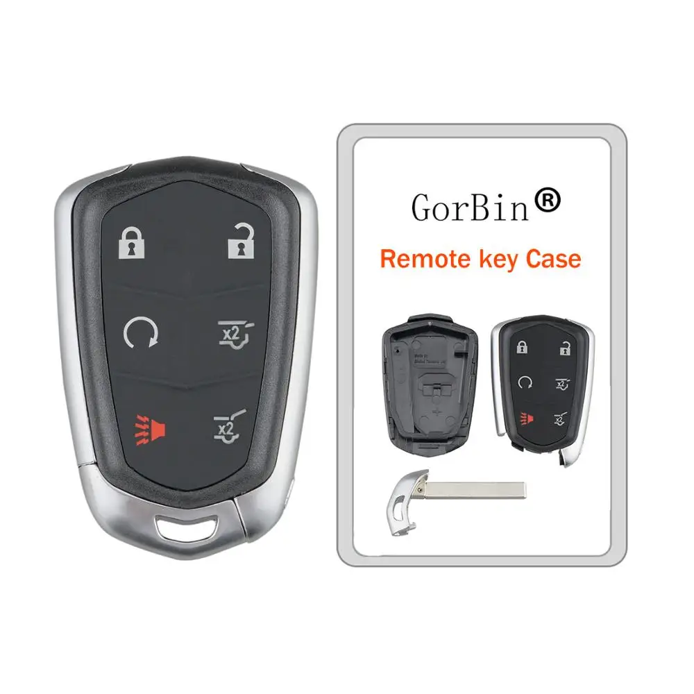 

GORBIN 6 Buttons Smart Car Key Shell for Cadillac XTS CTS CT6 ATS SRX Escalade ESV Car Remote Key Fob Case for Cadillac Key