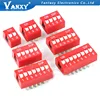 10PCS Slide Type Switch Module 1 2 3 4 5 6 7 8 9 10 12 Bit 2.54mm Position Way DIP Red Pitch Toggle Switch Red Snap Switch ► Photo 2/3