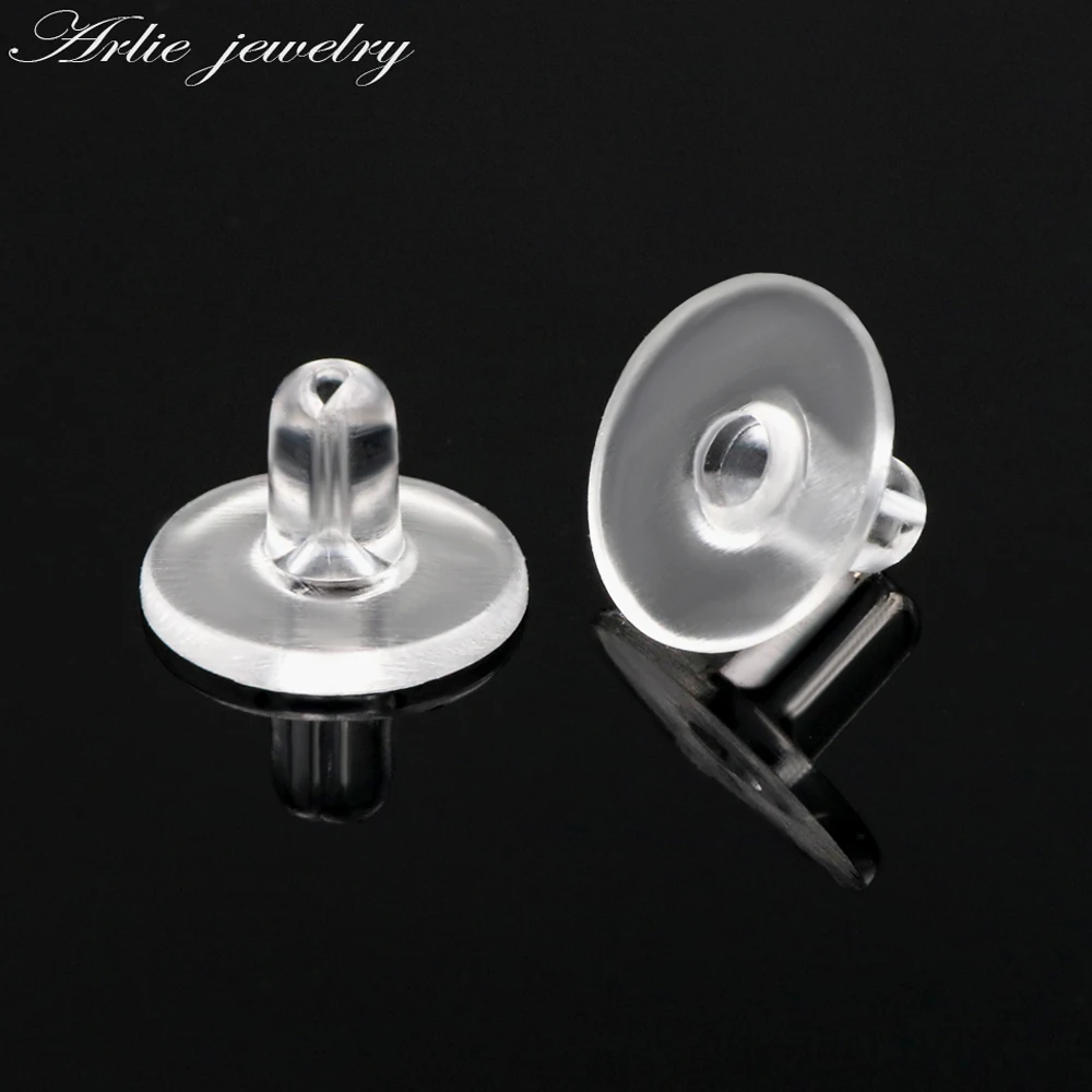 Wholesale Clear Plastic Ear Hooks Back Post Nuts Rubber Earring