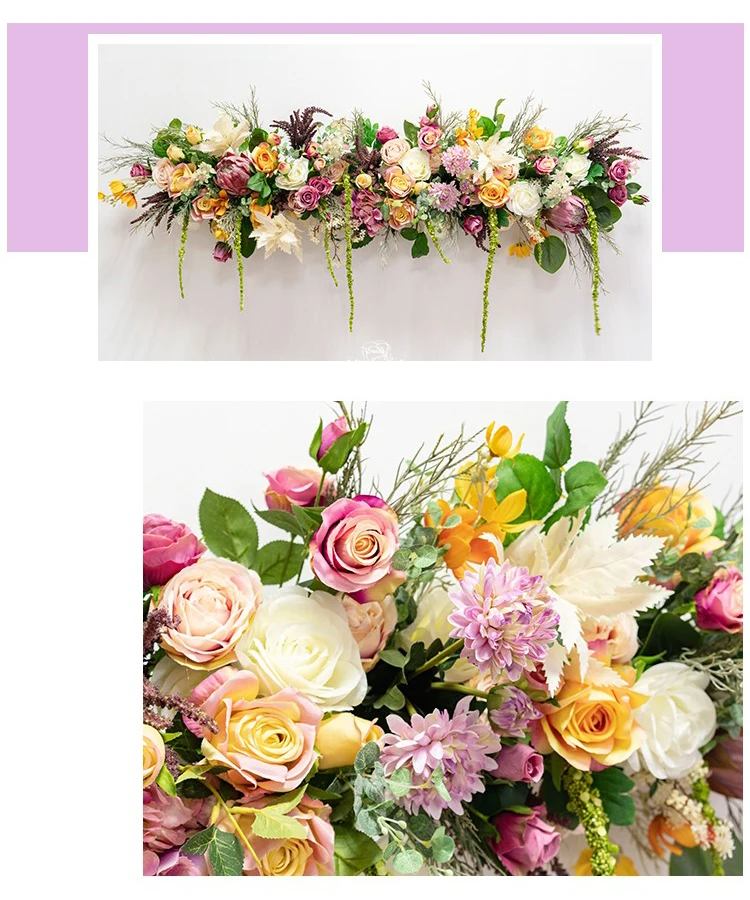JAROWN Wedding Floral Wedding Arch Arrangement Artificial Flower Row Small Corner Flower Stage Background Home Party Welcome Area Decor (2)