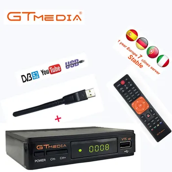 

V7S HD Satellite Receiver DVB-S2 V7S HD Full 1080P+USB WIFI + 1 Year Clines CCCAM Upgrade Freesat V7 Receptor Sat TV Box