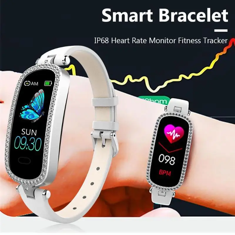 1Pcs Women Smart Bracelet IP68 Heart Rate Monitor smart Fitness Tracker Waterproof Activity Smart Watch 3 Color High Quality