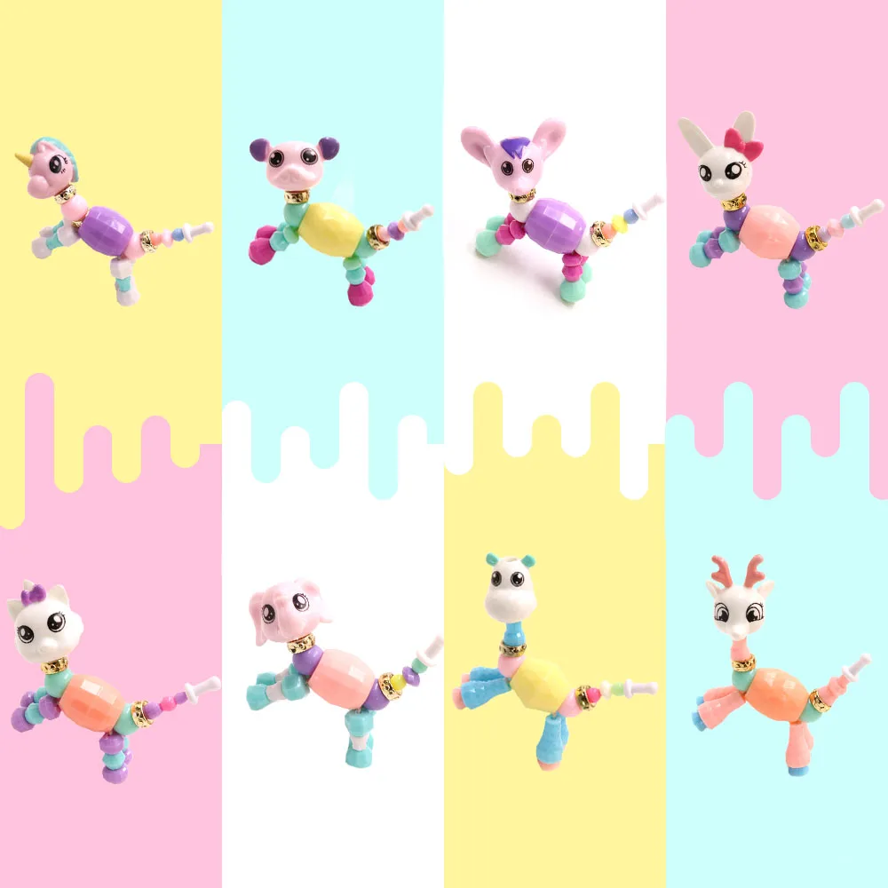 

Diy Cartoon Bracelet Toy Bangle Girls Magic Animal Bracelets Deformation Toys for Children Unicorn Beads Christmas Kids Gift