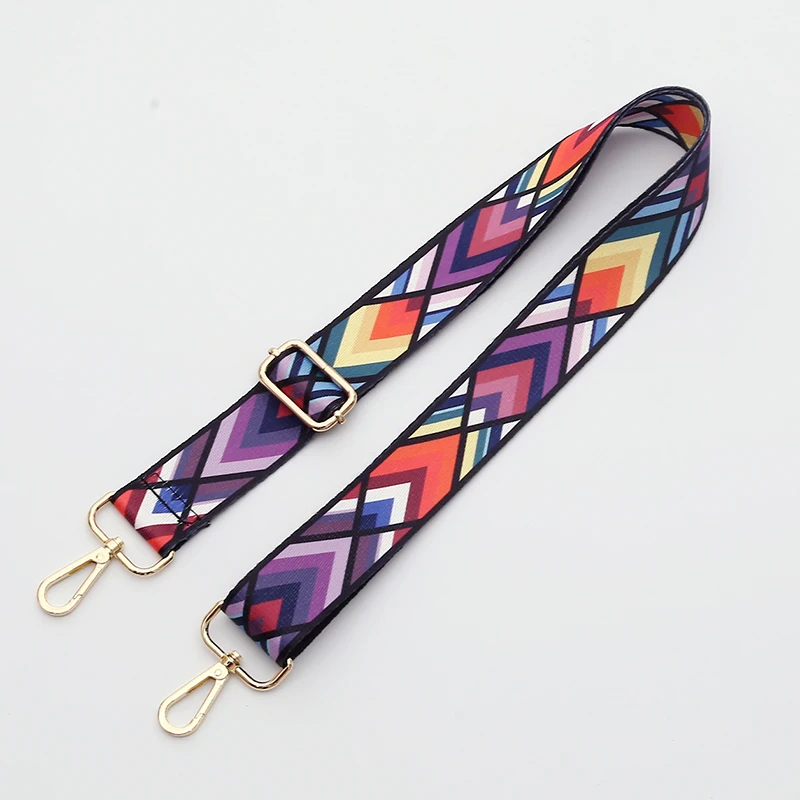 2 Sangles Bandoulière Réglables Pour Sac - Longueur 80-130cm - Noir Et Rose