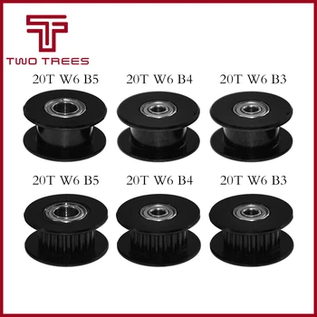 

10PCS/LOT GT2 Idler Timing Pulley 20 Tooth Wheel Bore 3/5mm Aluminium Gear Teeth Width 6mm 3D Printers Parts For Reprap Part