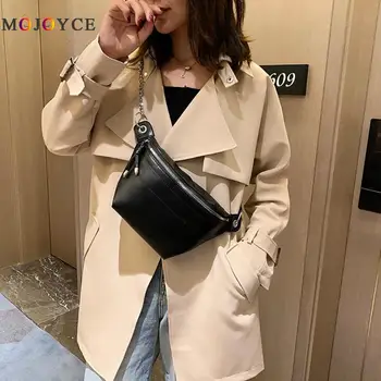 

Women PU Leather Waist Bag Multi-function Crossbody Chest Bag Pure Color Money Fanny Pack Pochete