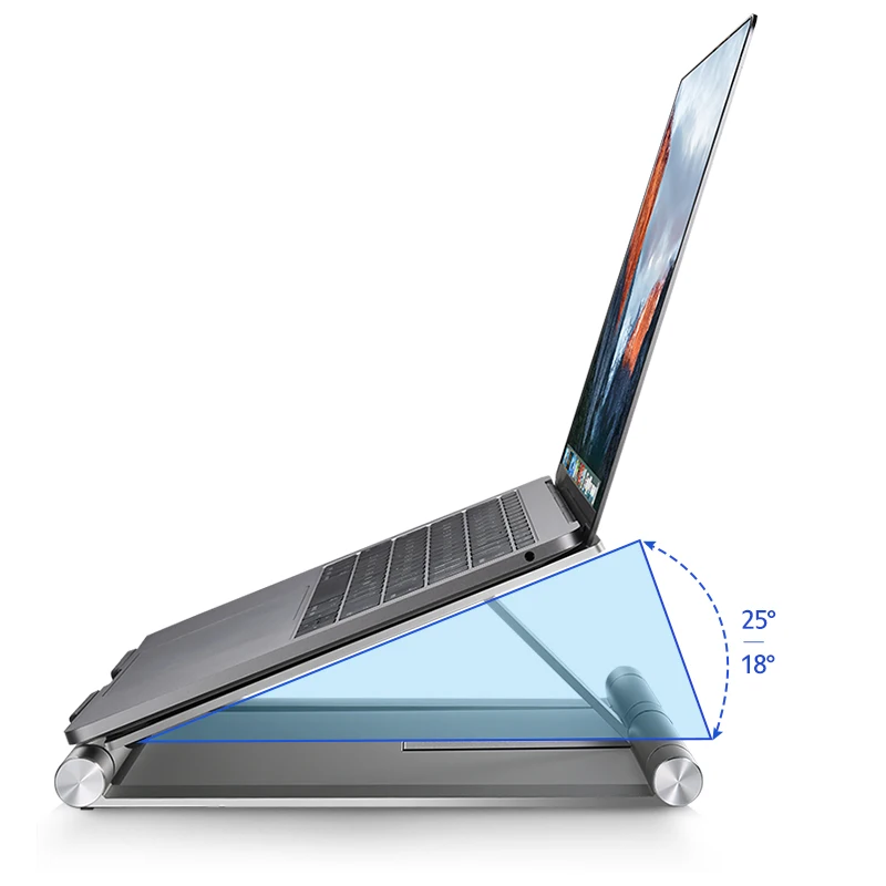 Llano Notebook Stand Cooler Lift Table Stepless Adjustment Aluminum Notebook Foldable Computer Stan