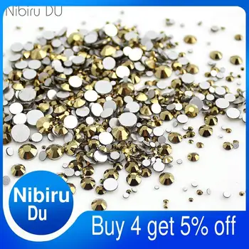 

Aurum Mixed Size 1000pcs Nail Art Rhinestone SS3-SS30 Glass Flatback Non Hot Fix Rhinestones Glue On For Nails decorations