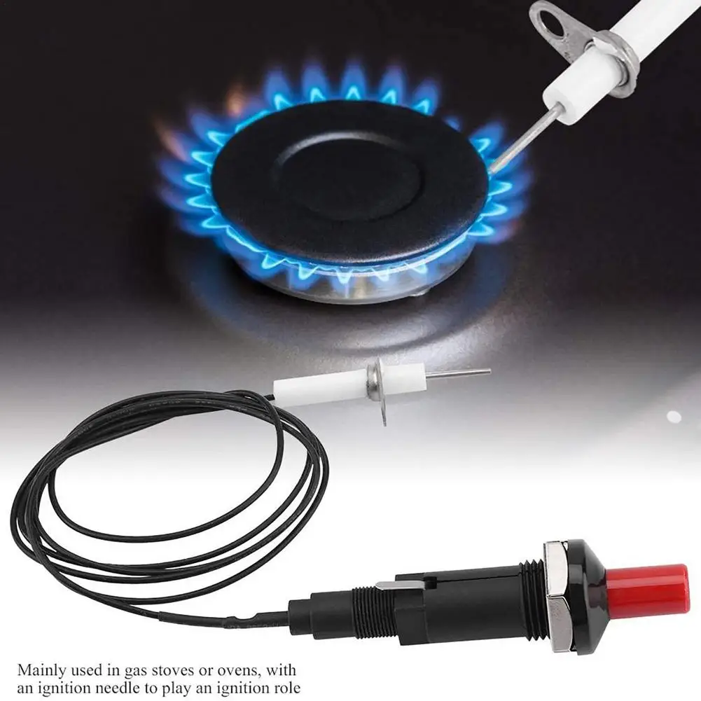 1PC Piezo Spark Ignition Set With Cable Long Push Button Kitchen Lighters Plastic Outdoor Barbecue Piezo Spark Igniter