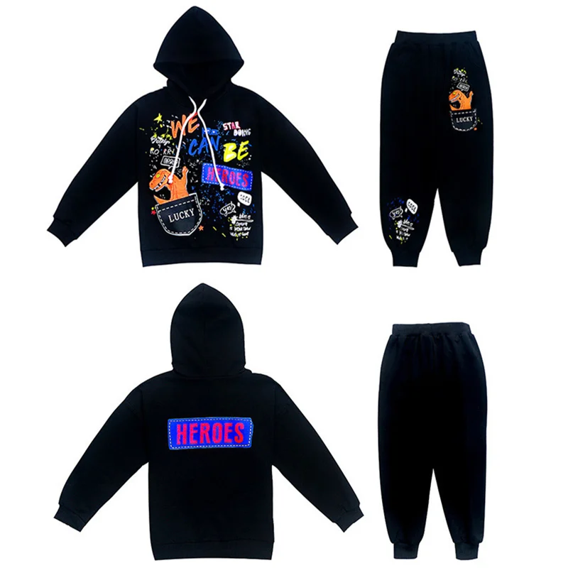 Najtaniej Dla dzieci odzież dla dzieci 2019 dzieci dresy moda ubrania chłopcy kreskówka dinozaur drukuj ubrania dla dziewczynek 4 8 6 10 11) do 12 lat lat, jeśli