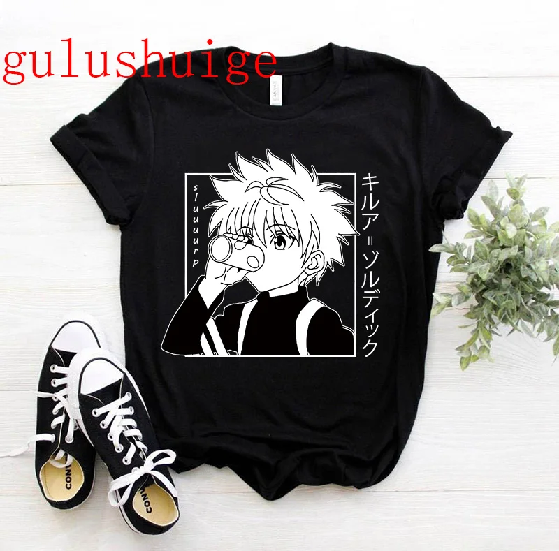 Camiseta Kawaii Hunter X Hunter para hombre, camisetas divertidas Hisoka MOROW, camisetas gráficas Harajuku Unisex, camiseta de Anime Killua Zoldyck