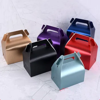 

30pcs Color square protable paper box pastry dessert packaging boxes baking diy favors cake box festival party favors gift boxes
