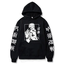 Japonês anime engraçado sukuna impresso gráficos hoodies estilo japão jujutsu kaisen sweatshirts harajuku streetwear para mulher/homem