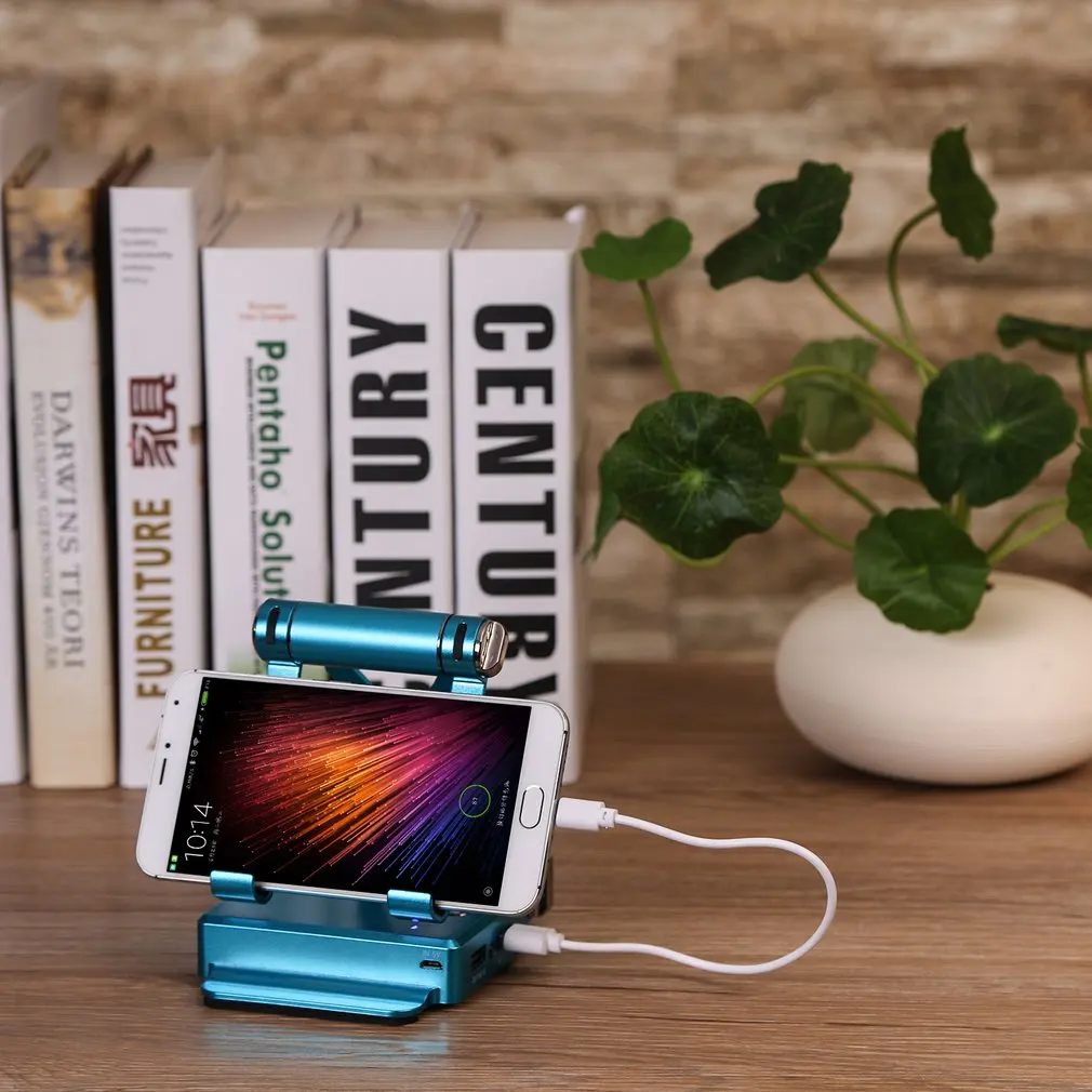 

Speaker Powerbank Smartphone Stand Bracket 180 Degree Rotable Flexible Dual USB Output Short Circuit Protection