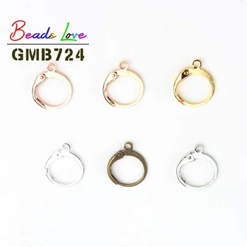 

20pcs 14*12mm Gold Silver Color France Lever Earring Hook Wire Settings Base Earrings for DIY Jewelry Making Finding Wholesale