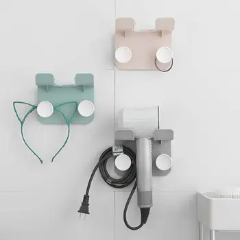 

Multi-purpose hair dryer rack free punching bathroom hair dryer rack home hair dryer storage rack air duct shelf