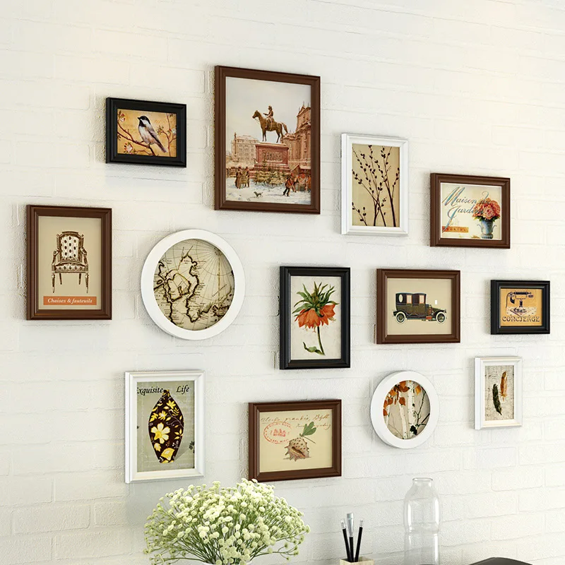 

Black White Photo Frame Hanging Wall Combination Frames For Pictures 13 pcs/set Modern Picture Frame For Bedroom Decor Cornici