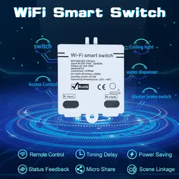 

Home Easy Apply 2.4GHz Multiple Modes Wifi Switch Wireless Single Way Automation Remote Control Smart Timer Module Electric ABS