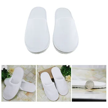 

10 Pairs One Time Non-Slip Slippers Disposable Closed Toe Slippers with Travel Bags for Home Travel Hotel SPA Salon Sanua