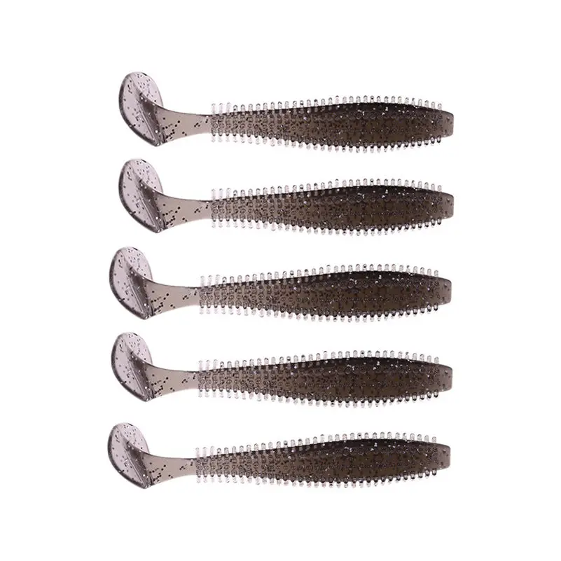 

Soft Lure T-Tail Fish Soft Bait Soft Bait Artificial 5 color fish Striped Bass Fishing Gear Tackles Spinning Tool Insect Lure f3