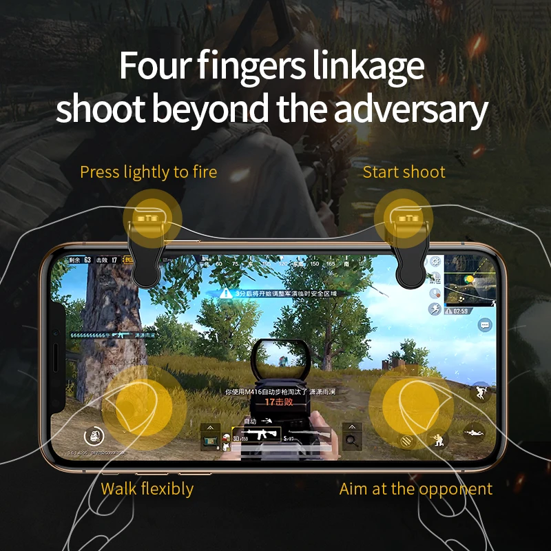 Baseus Gamepad Joystick Game Trigger For PUBG L1RL Gaming Shooter Fire Button Phone Cooler For iPho