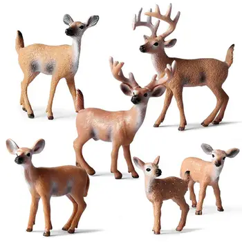 

Artificial Mini Deer Doll Garden Home Model Plastic Crafts Statue Home Decoration Children's Toy Decoration Christmas Pendant
