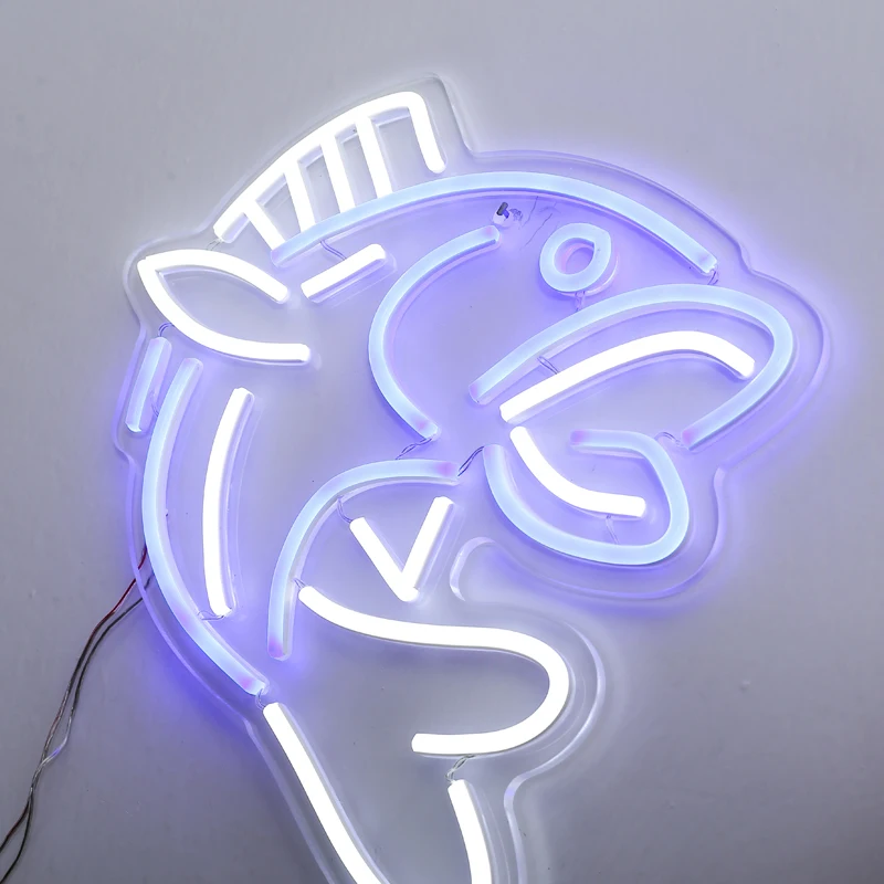Illuminated Flex Neon Fish Sign With Clear Acrylic Backing Led Full Color  Flex Neon For Bar Home Decoration - Advertising Lights - AliExpress