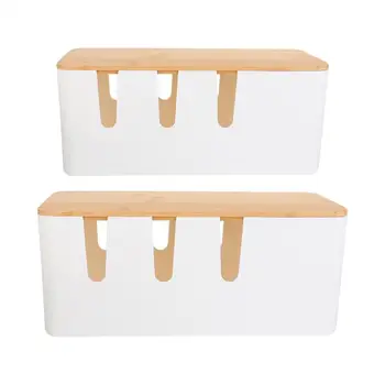 

2Pcs Multifunction Socket Protection Boxes Wire Storage Boxes Charger Storagers