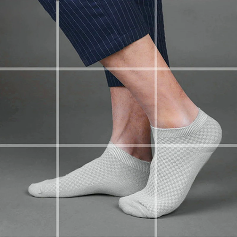5 пар мужских носков из бамбукового волокна, одноцветные носки для мужчин, эластичные короткие носки с закрытым носком, дышащие антибактериальные мужские носки