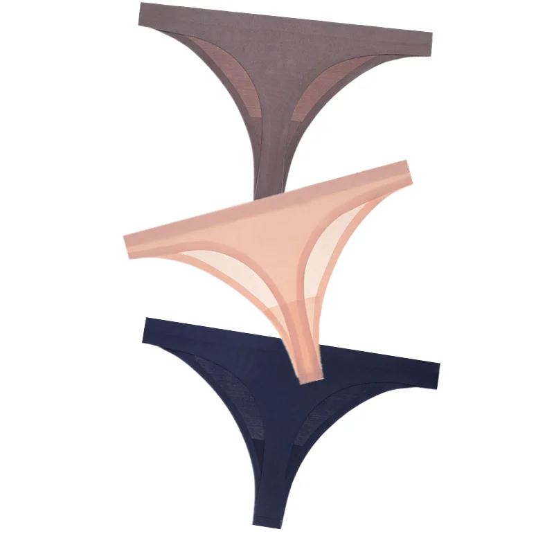 As shown 3 шт., женские стринги, стринги, сексуальные, низкая посадка, бесшовные трусики, одноцветные, стринги для женщин, невидимого размера плюс, нижнее белье, женское нижнее белье - Цвет: As shown