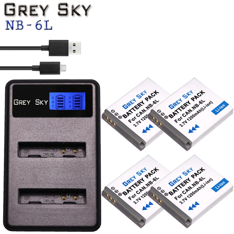 Nb6l Nb6lh Nb 6l 6lh Nb6l Battery + Lcd Dual Charger For Canon Ixus