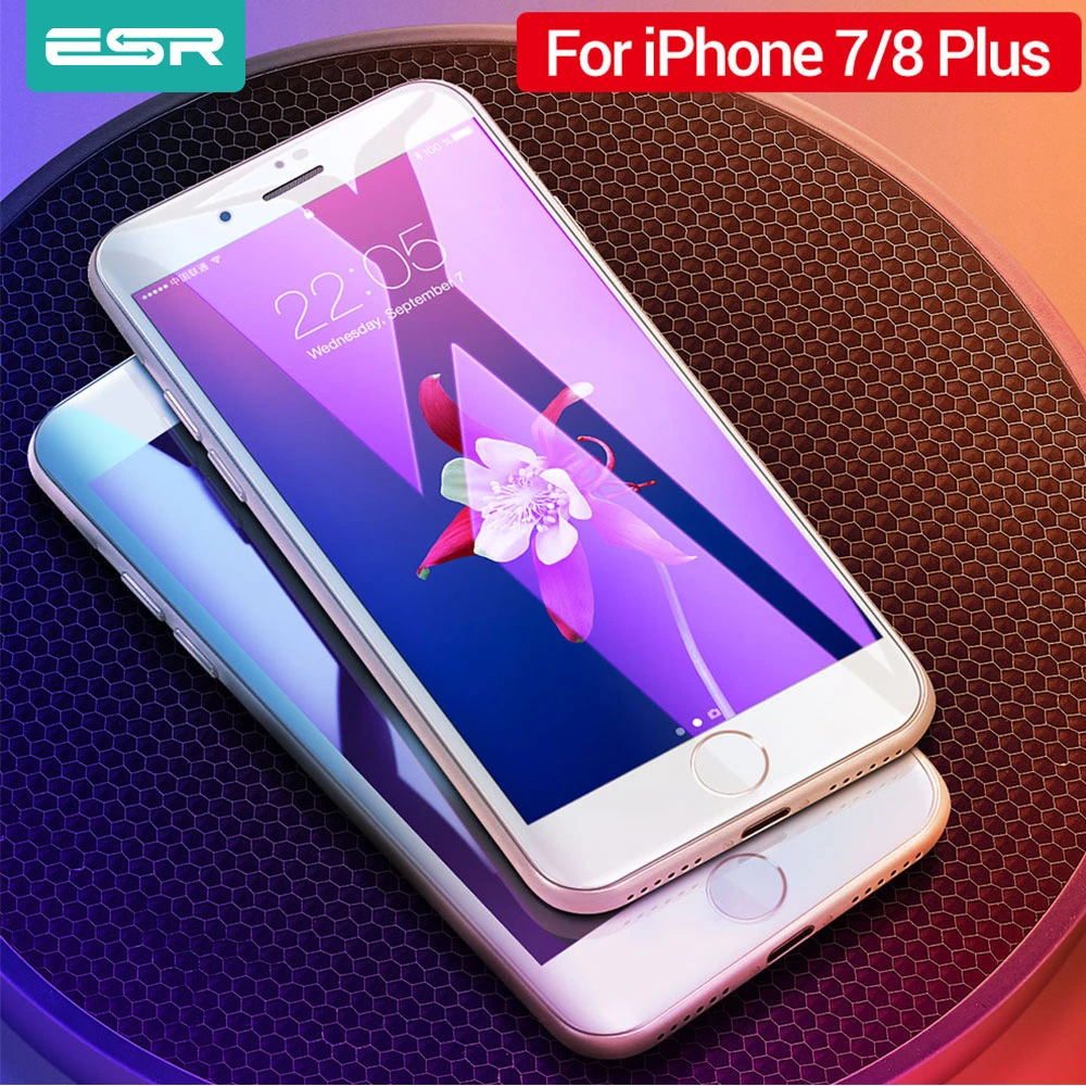 Esr Tempered Glass For Iphone 7 8 Plus Screen Protector White Black Full Cover Shockproof Clear Screen Film For Iphone 8 7 Plus Screen Protectors Aliexpress