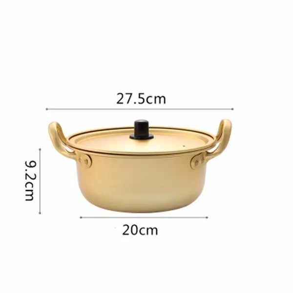 Шикарный золотой суповый горшок из алюминиевого сплава с антипригарным покрытием, кастрюля, кастрюля для салата, миска для лапши, кухонные инструменты для приготовления пищи, набор посуды 1 шт - Цвет: 20cm