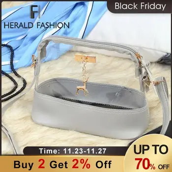 

Herald Fashion Women Transparent Bag Clear PVC Jelly Small Shell Bag Female Summer Beach Shoulder Bags Ladies' Messenger Bag Sac